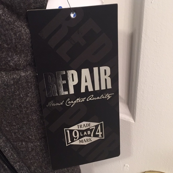 Insulated vest by Repair Charcoal Gray Brown puffer vest M - Picture 5 of 6